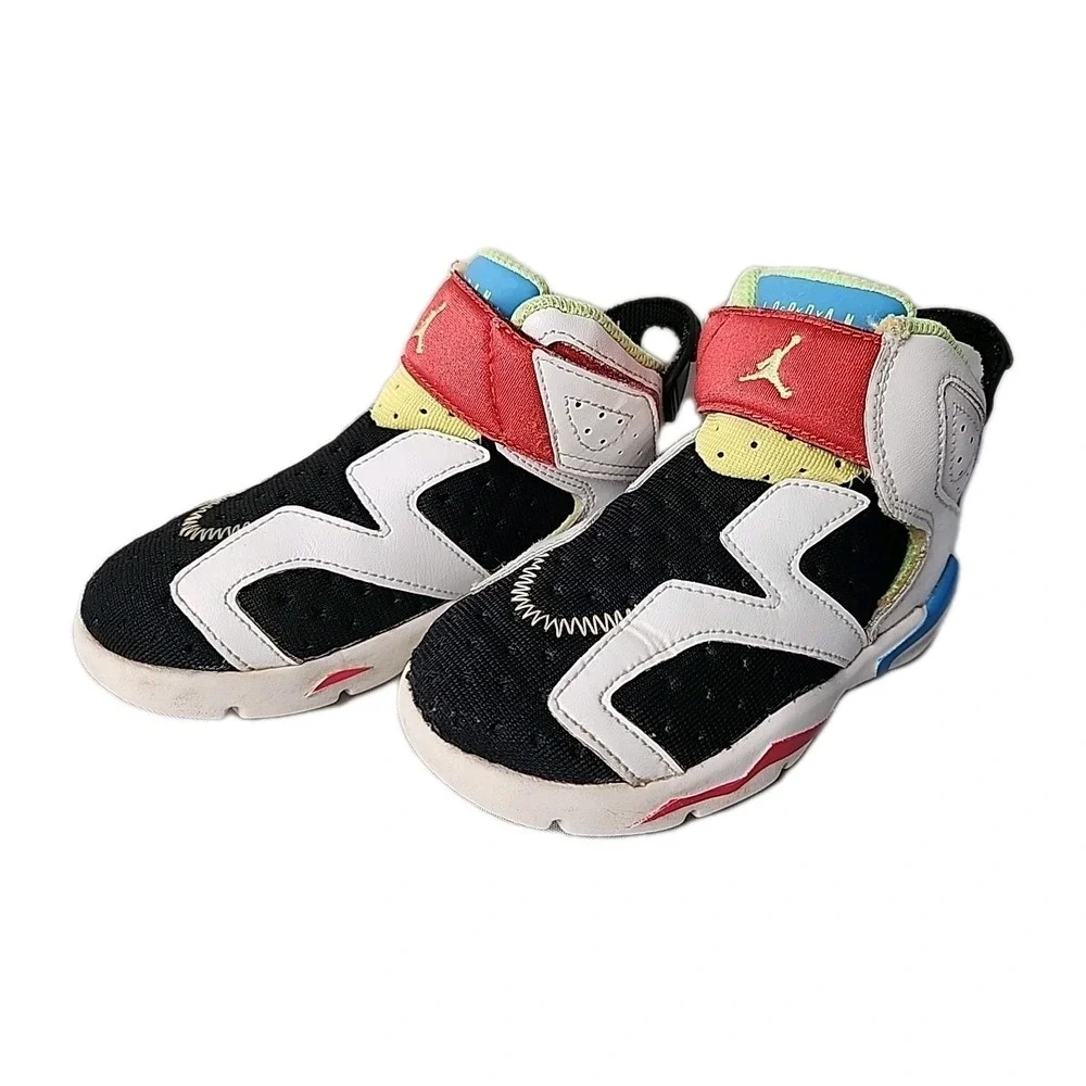 Air Jordan Toddlers Size 9C Sneakers Sky 6 Retro Little Flex Multicolor White
